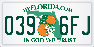 FL license plate 0396FJ