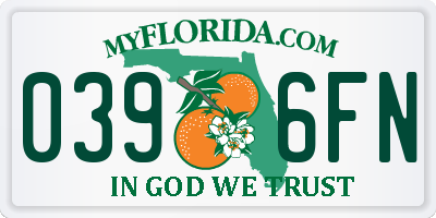 FL license plate 0396FN