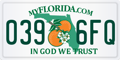 FL license plate 0396FQ