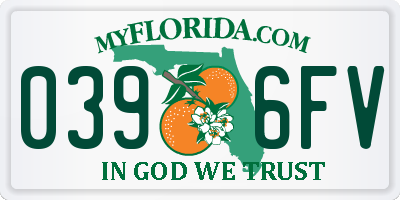 FL license plate 0396FV