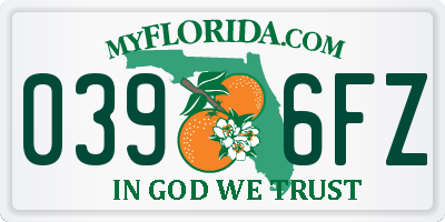 FL license plate 0396FZ
