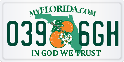 FL license plate 0396GH