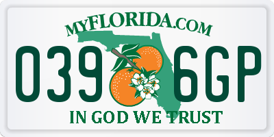 FL license plate 0396GP