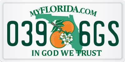 FL license plate 0396GS