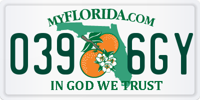 FL license plate 0396GY