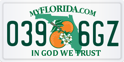 FL license plate 0396GZ