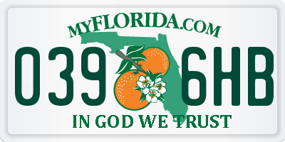 FL license plate 0396HB