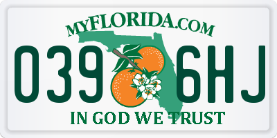 FL license plate 0396HJ