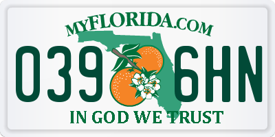 FL license plate 0396HN