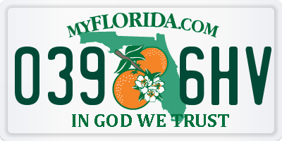 FL license plate 0396HV