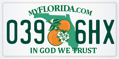 FL license plate 0396HX