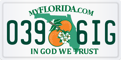 FL license plate 0396IG