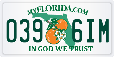 FL license plate 0396IM