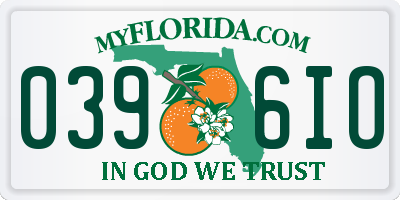 FL license plate 0396IO