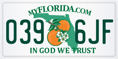 FL license plate 0396JF