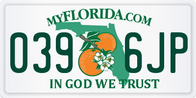 FL license plate 0396JP