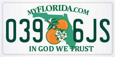 FL license plate 0396JS