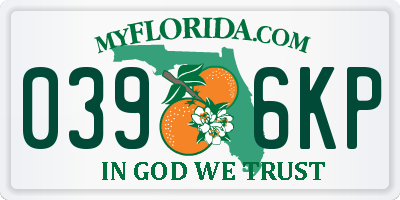 FL license plate 0396KP