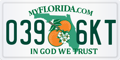 FL license plate 0396KT