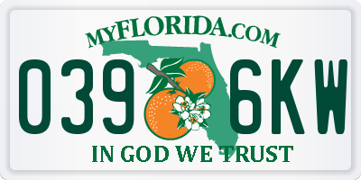 FL license plate 0396KW