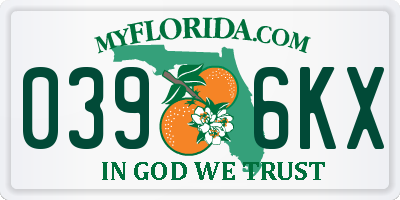 FL license plate 0396KX