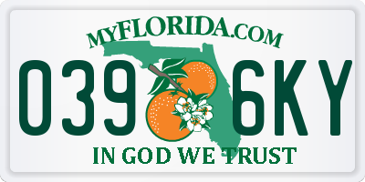 FL license plate 0396KY