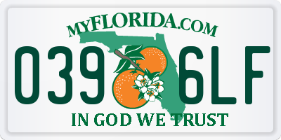FL license plate 0396LF