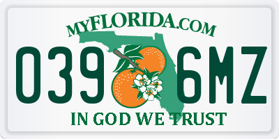 FL license plate 0396MZ