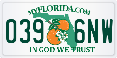 FL license plate 0396NW