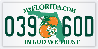 FL license plate 0396OD