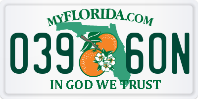 FL license plate 0396ON