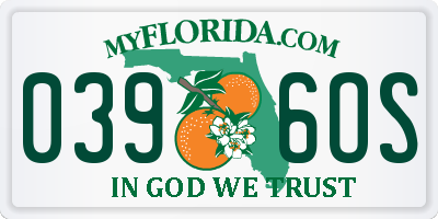 FL license plate 0396OS