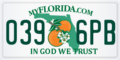 FL license plate 0396PB