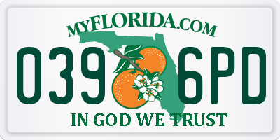 FL license plate 0396PD
