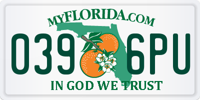 FL license plate 0396PU
