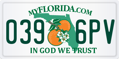 FL license plate 0396PV