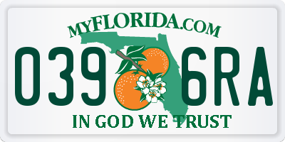 FL license plate 0396RA