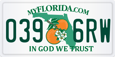 FL license plate 0396RW