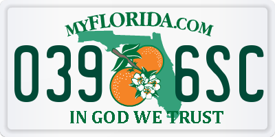 FL license plate 0396SC