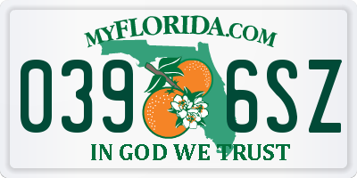 FL license plate 0396SZ