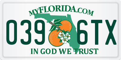 FL license plate 0396TX