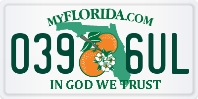 FL license plate 0396UL
