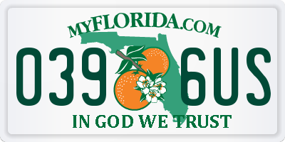 FL license plate 0396US