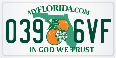 FL license plate 0396VF
