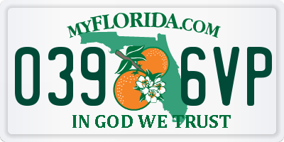 FL license plate 0396VP