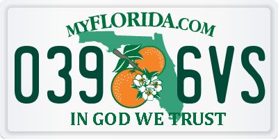 FL license plate 0396VS