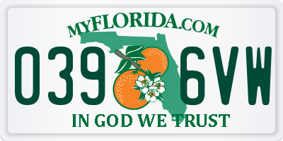 FL license plate 0396VW