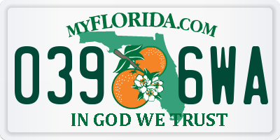 FL license plate 0396WA