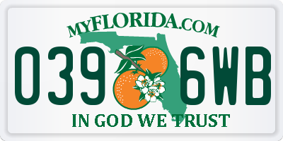 FL license plate 0396WB