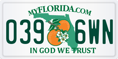 FL license plate 0396WN